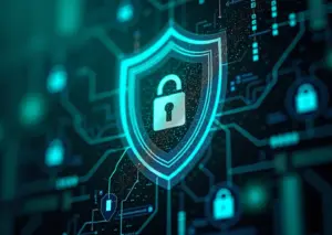 Обложка статьи с логотипами Bitdefender и Kaspersky и киберщитовым интерфейсом