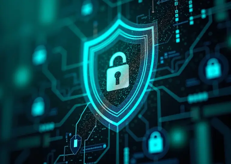 Обложка статьи с логотипами Bitdefender и Kaspersky и киберщитовым интерфейсом